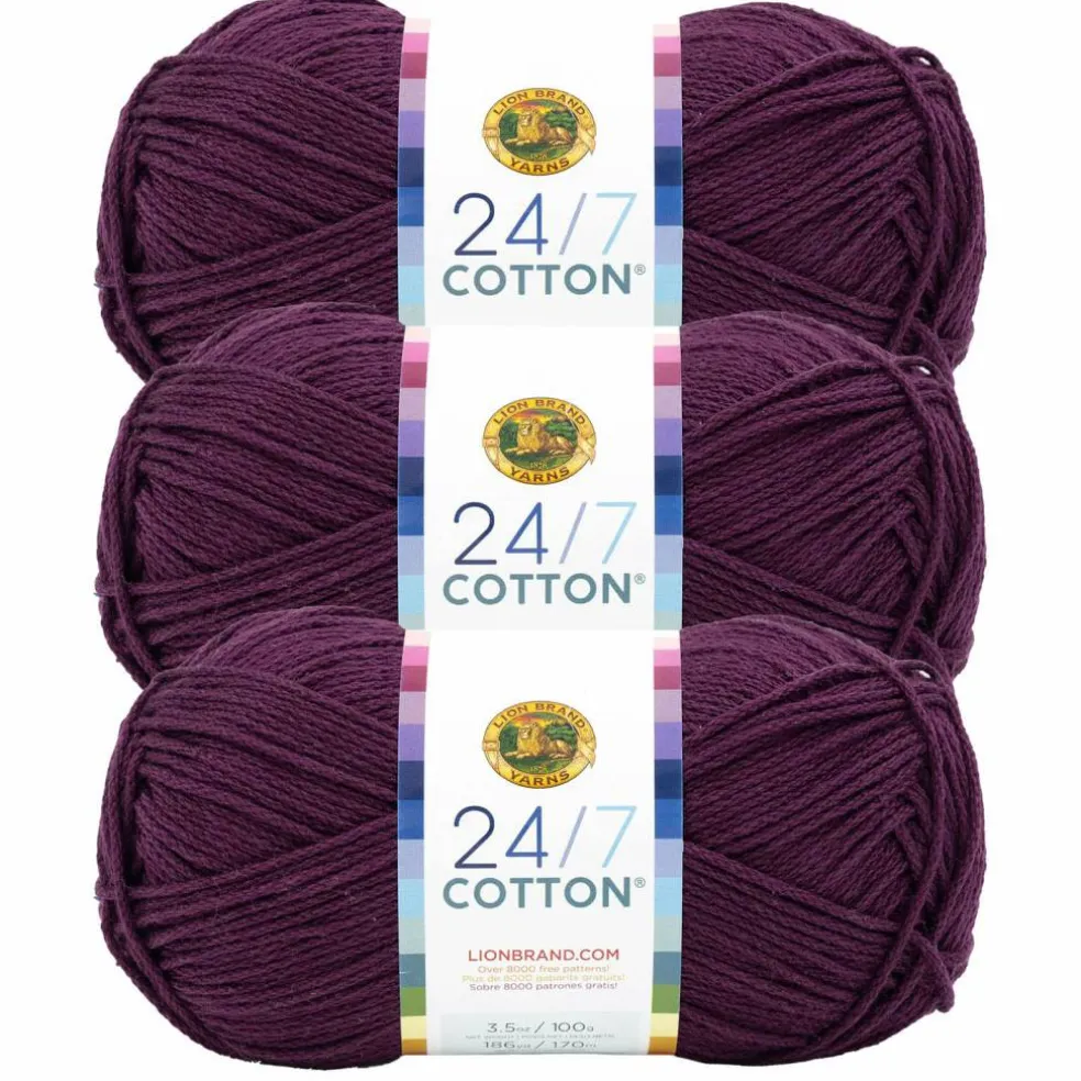 3 Pack Lion Brand® 24/7 Cotton® Yarn