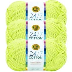 3 Pack Lion Brand® 24/7 Cotton® Yarn