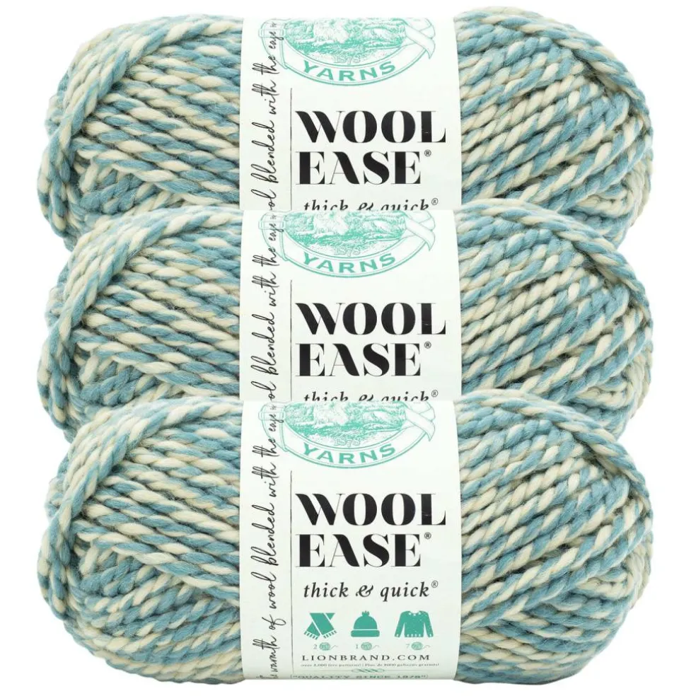3 Pack Lion Brand® Wool-Ease® Thick & Quick® Prints & Stripes Yarn
