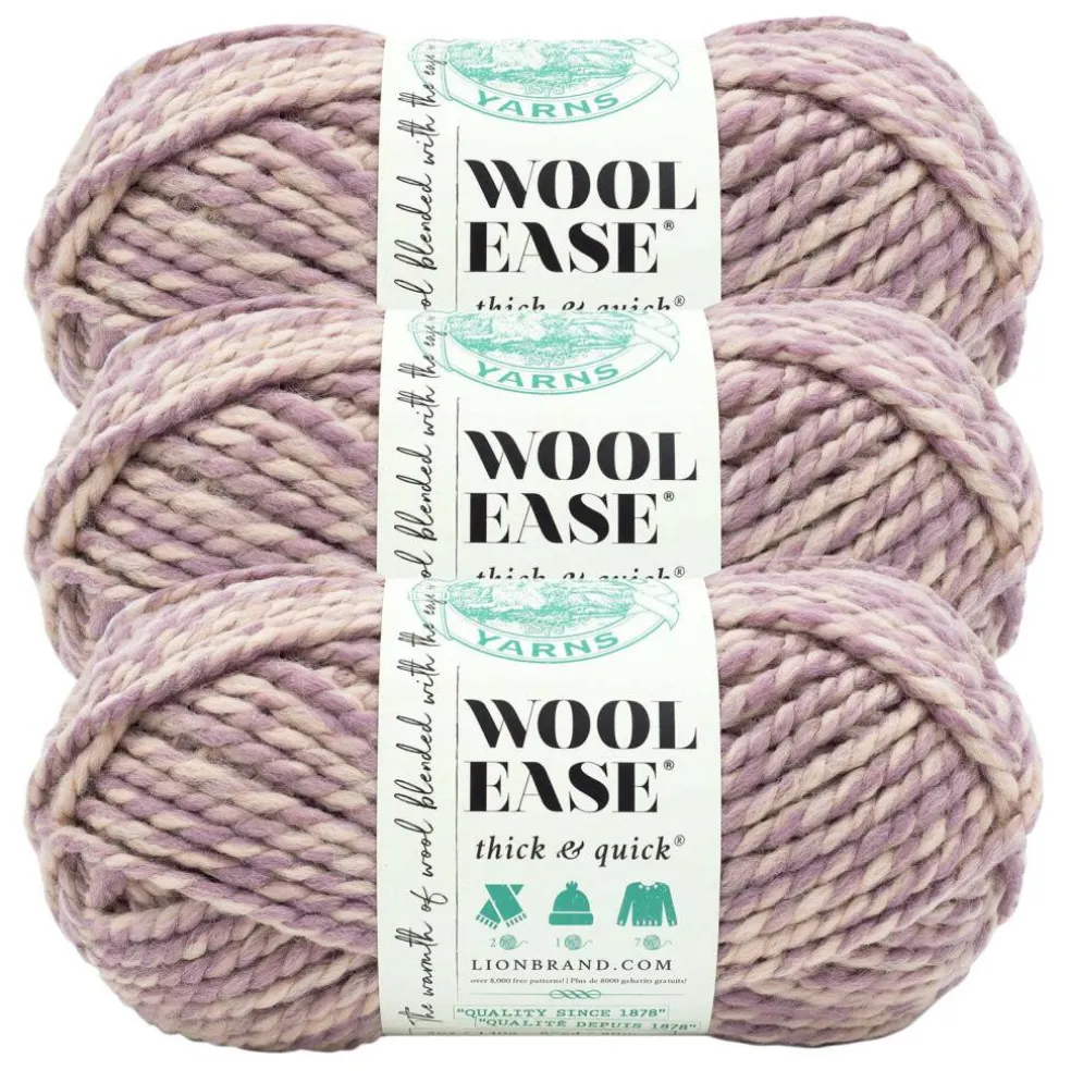 3 Pack Lion Brand® Wool-Ease® Thick & Quick® Prints & Stripes Yarn