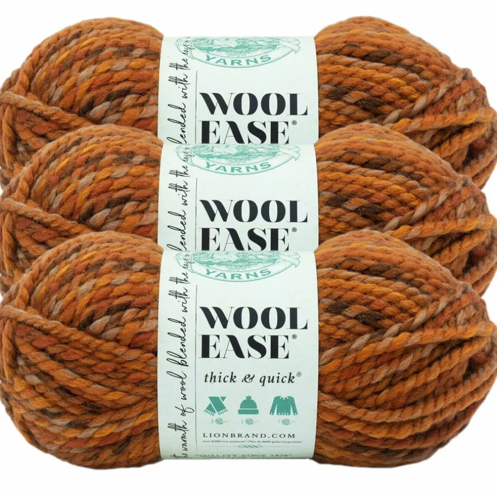 3 Pack Lion Brand® Wool-Ease® Thick & Quick® Prints & Stripes Yarn