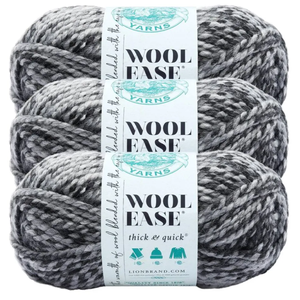 3 Pack Lion Brand® Wool-Ease® Thick & Quick® Prints & Stripes Yarn