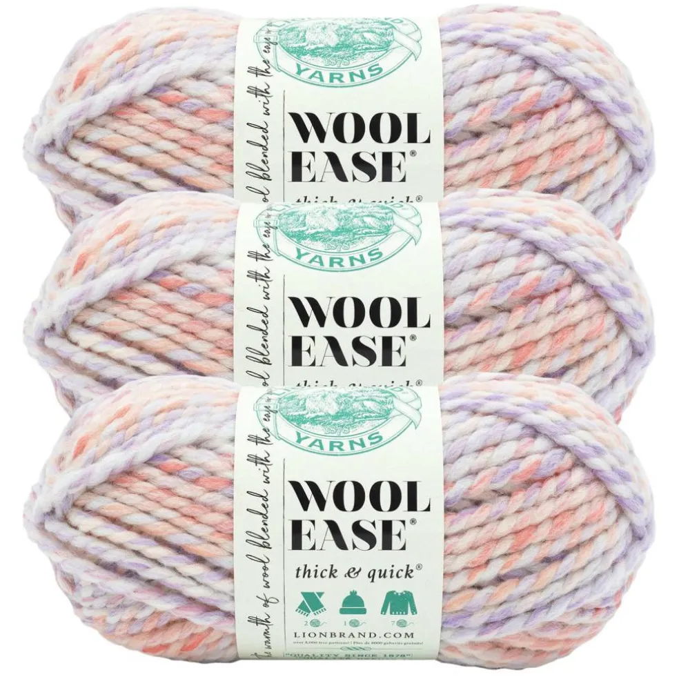 3 Pack Lion Brand® Wool-Ease® Thick & Quick® Prints & Stripes Yarn