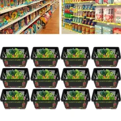 12 Pack 21L Shopping Basket Invisible Handle Design