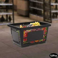 12 Pack 21L Shopping Basket Invisible Handle Design