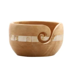 6 Pack: Mango Wood Yarn Bowl with Mother of Pearl by Loops & Threads™