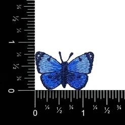 (3 Pack) Mini Blue Butterfly, Embroidered, Iron-on Patch