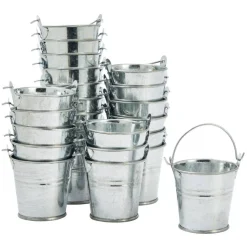 24 Pack Mini Metal Buckets with Handles