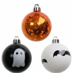 5 Pack 57mm Black, Orange & White Halloween Ornaments by Ashland®