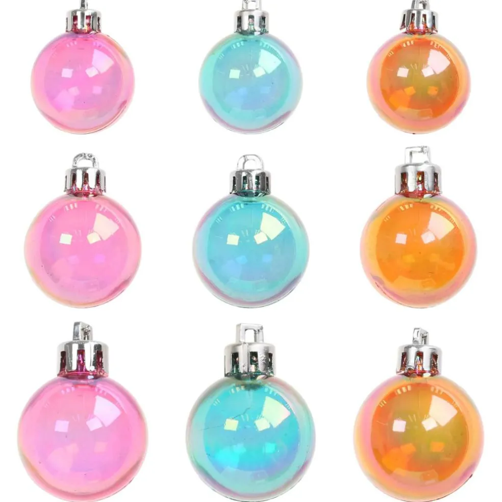 30 Pack 30mm, 35mm & 40mm Iridescent & Pink Halloween Ornaments by Ashland®