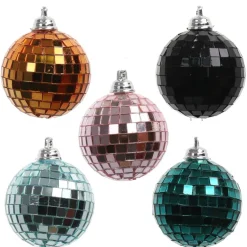 5 Pack 52mm Multicolor Disco Halloween Ball Ornaments by Ashland®