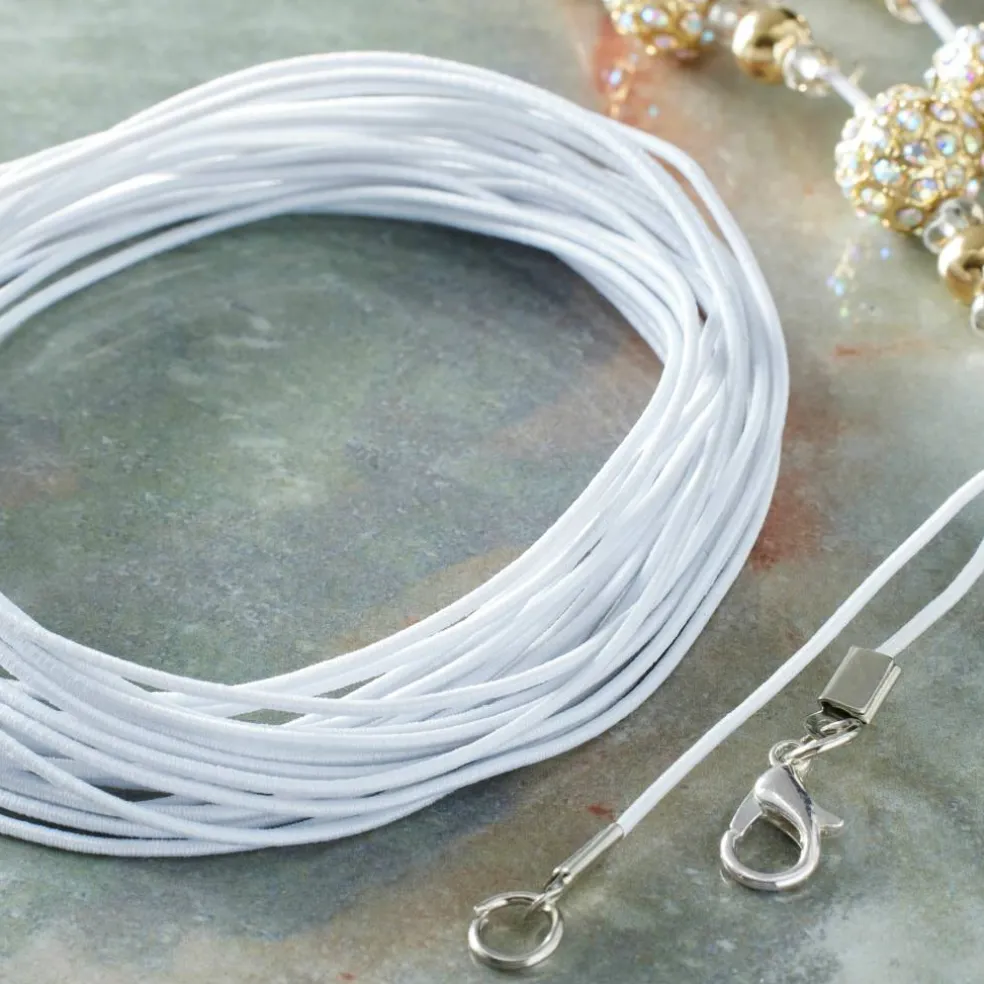 24 Pack: 1mm White Stringing Elastic Cord by Bead Landing™