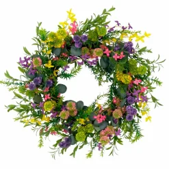 6 Pack: 30'' Multicolored Eucalyptus Floral Spring Wreath