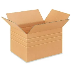 25 Pack Multi Depth Corrugated Cardboard Boxes for Shipping and Storage 18 x 14 1⁄2 x 12 inch