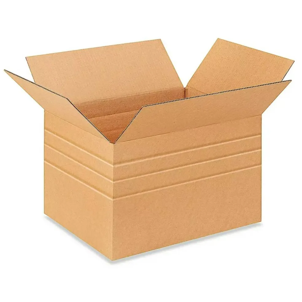 25 Pack Multi Depth Corrugated Cardboard Boxes for Shipping and Storage 18 x 14 1⁄2 x 12 inch