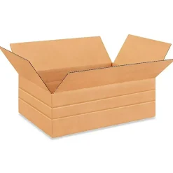 25 Pack Multi Depth Corrugated Shipping Boxes for Packing Mailing and Storage 18 x 12 x 6 inch