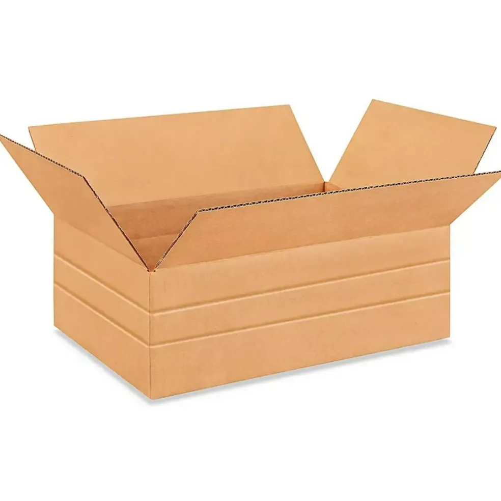 25 Pack Multi Depth Corrugated Shipping Boxes for Packing Mailing and Storage 18 x 12 x 6 inch