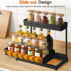 3 Pack Multi-Purpose Under Sink Organizers and Storage (Black)