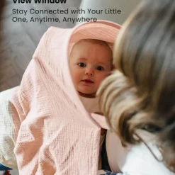 2-Pack Muslin Nursing Cover Up for Breastfeeding Moms with Rigid Hoop, 100% Cotton, Lightweight & Breathable Breastfeeding Cover, Adjustable & Comfort