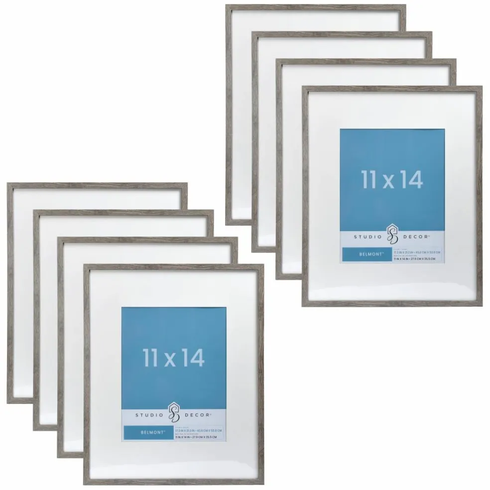 8 Pack: Narrow Belmont Frame with Mat by Studio Décor®