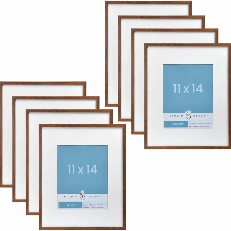 8 Pack: Narrow Belmont Frame with Mat by Studio Décor®