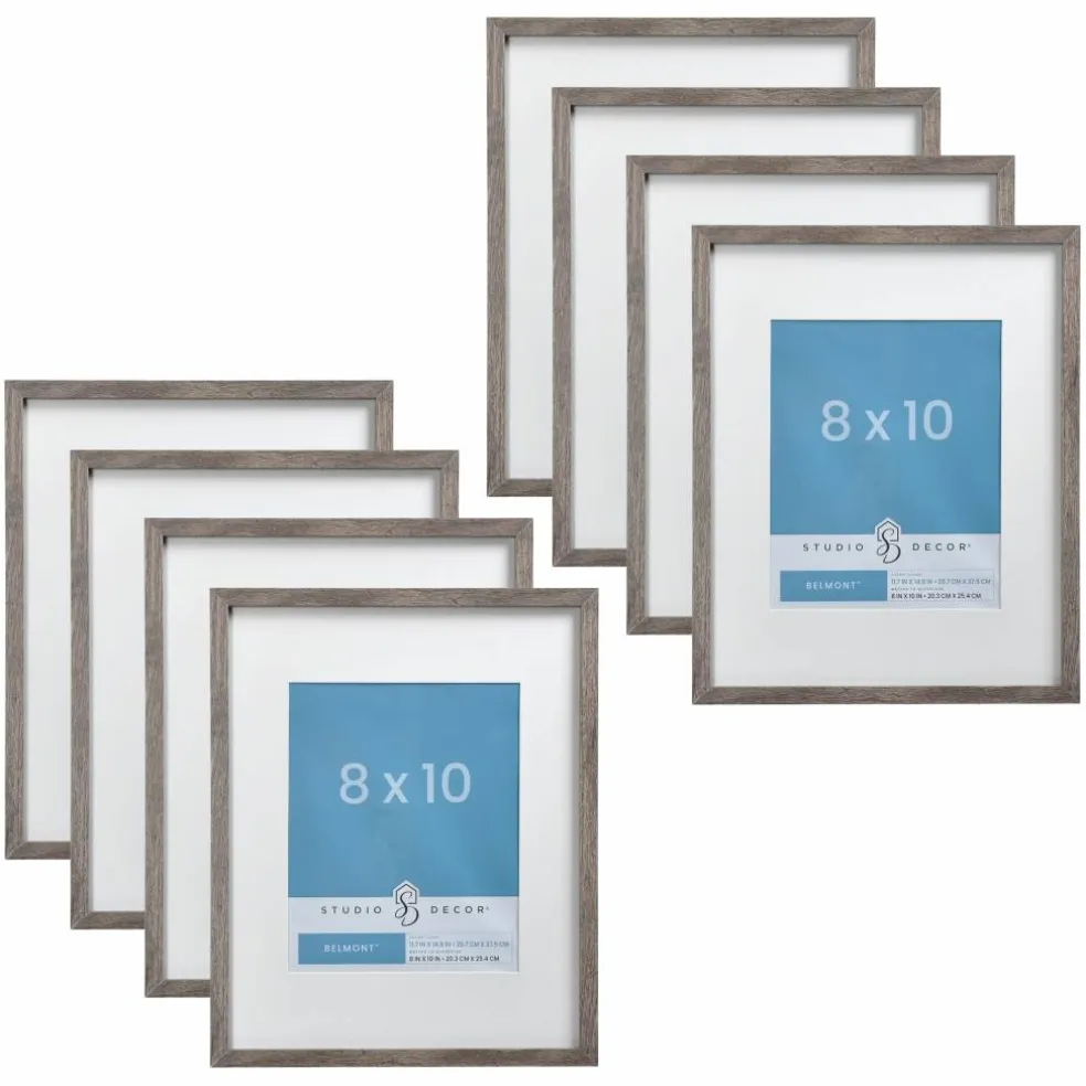8 Pack: Narrow Belmont Frame with Mat by Studio Décor®
