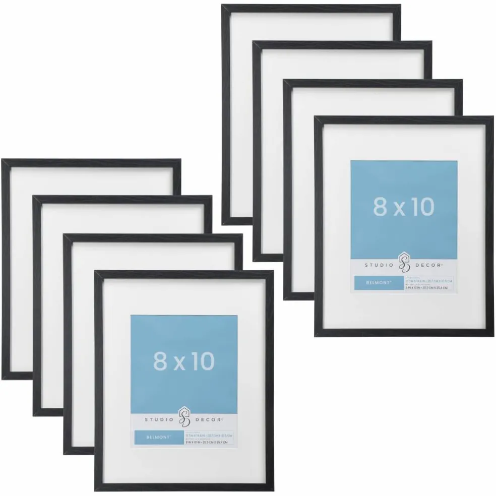 8 Pack: Narrow Belmont Frame with Mat by Studio Décor®