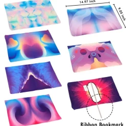 7 Pack Neon Pattern Jumbo Fabric Book Covers, Washable Durable Reusable Nylon, Stretchable for Hardcover Textbooks & Notebooks up to 9'x11'
