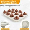 2-Pack Nonstick 12-Cup Muffin Pans, Easy-Clean Cupcake Baking Tins (Beige)
