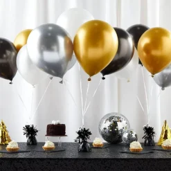 Pack of 15 Black Balloon Weights for Balloons (6 oz, 4.5 In) for Table Centerpieces and Birthday Party Decorations