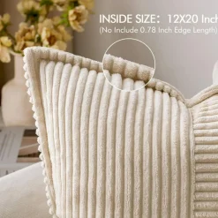 Pack of 2 Boho Striped Corduroy Pillow Covers