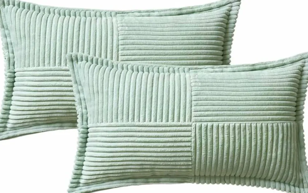 Pack of 2 Boho Striped Corduroy Pillow Covers