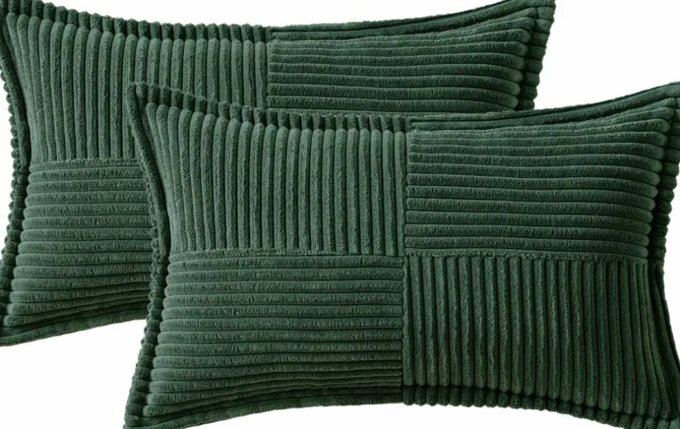 Pack of 2 Boho Striped Corduroy Pillow Covers