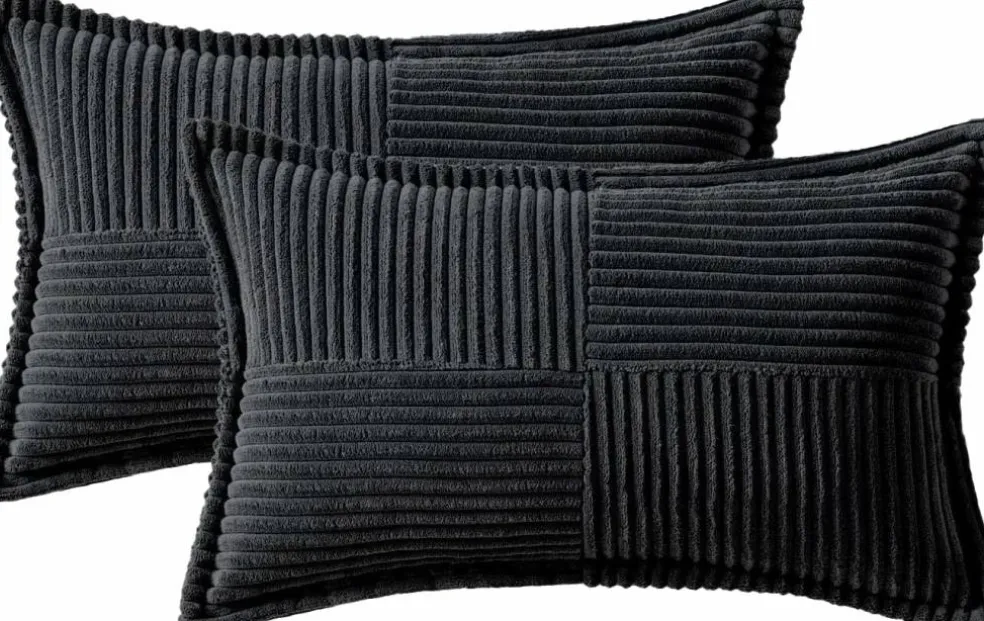 Pack of 2 Boho Striped Corduroy Pillow Covers