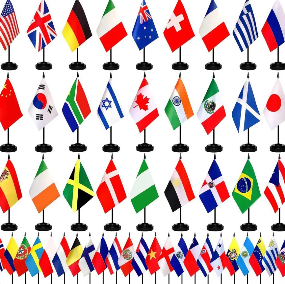 Pack of 12 Colombia Mini Flags – 4"x6" Polyester Desk & Hand Waving Set