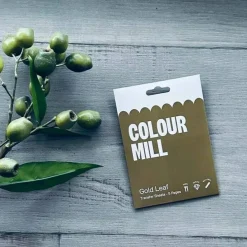 Pack of 5 Colour Mill Edible Gold Leaf 23 Karat Transfer Sheets 8cm x 8cm