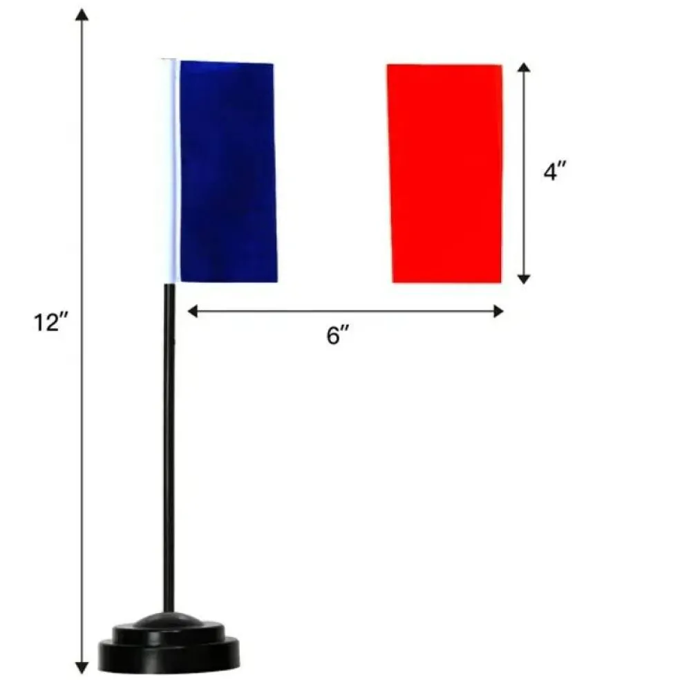 Pack of 12 Light Blue Mini Flags – 4"x6" Polyester Desk & Hand Waving Set