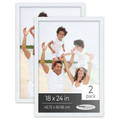 Pack of 2 Matte White Picture Frames | Solid Wood | UV-Resistant Acrylic | Easy Gallery Wall Setup