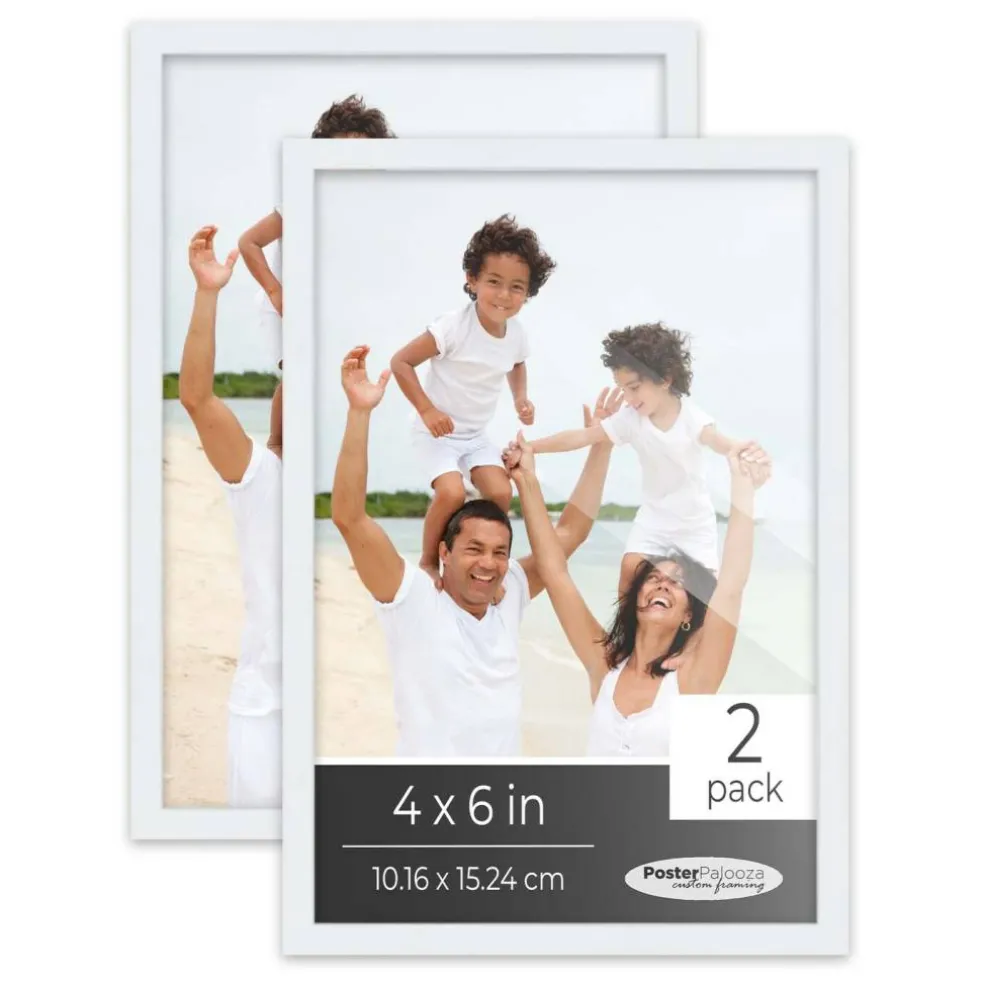 Pack of 2 Matte White Picture Frames | Solid Wood | UV-Resistant Acrylic | Easy Gallery Wall Setup