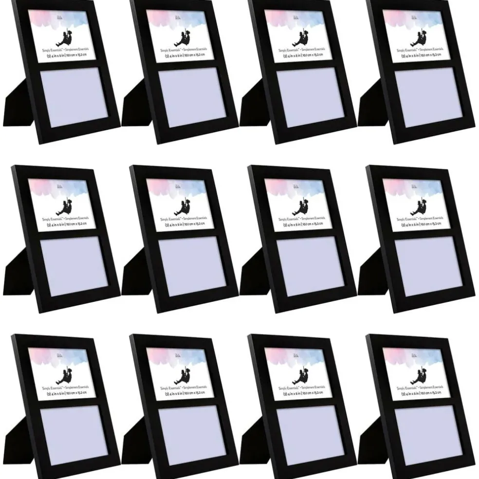 12 Pack: 2 Opening Black 4" x 6" Collage Frame, Simply Essentials™ by Studio Décor®