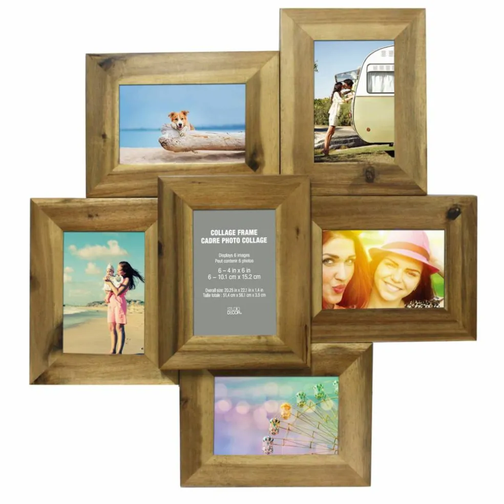 6 Pack: 6 Opening Natural 4" x 6" Collage Frame by Studio Décor®