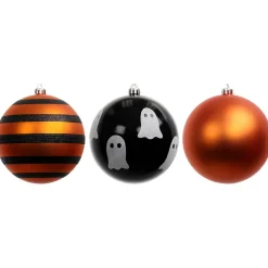 3 Pack 4.72" Orange & Black Halloween Ornaments by Ashland®