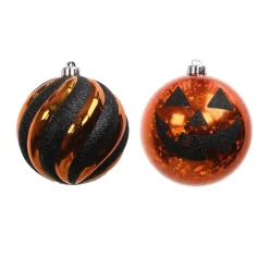2 Pack 6" Orange & Black Jack-o'-Lantern Shatterproof Ornaments by Ashland®