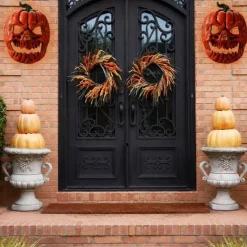 2-Pack Orange Halloween Skeleton Porch Light Covers
