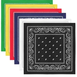 12-Pack Paisley 100% Cotton Double Sided Bandanas