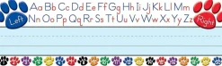 36-Pack Paw Prints Left/Right Alphabet Name Plates – Classroom Desk Name Tags, Student Nameplates & Learning Center Labels for Preschool & Elementary Classroom Organization