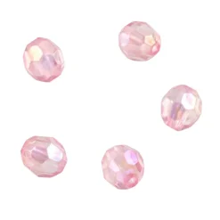 12 Pack: Pink Aurora Borealis Faceted Acrylic Round Craft Beads, 6mm by Bead Landing™