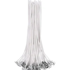 100-Pack Pre-Waxed Natural Cotton Candle Wicks with Sustainer Tabs (6