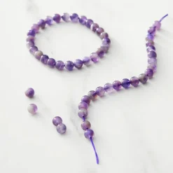 12 Pack:  Purple Amethyst Round Beads, 6mm by Bead Landing™