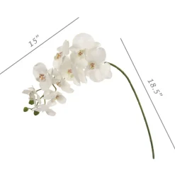 4-Pack: Real Touch White Phalaenopsis Orchid Stem, Floral Home by Artificial Flowers